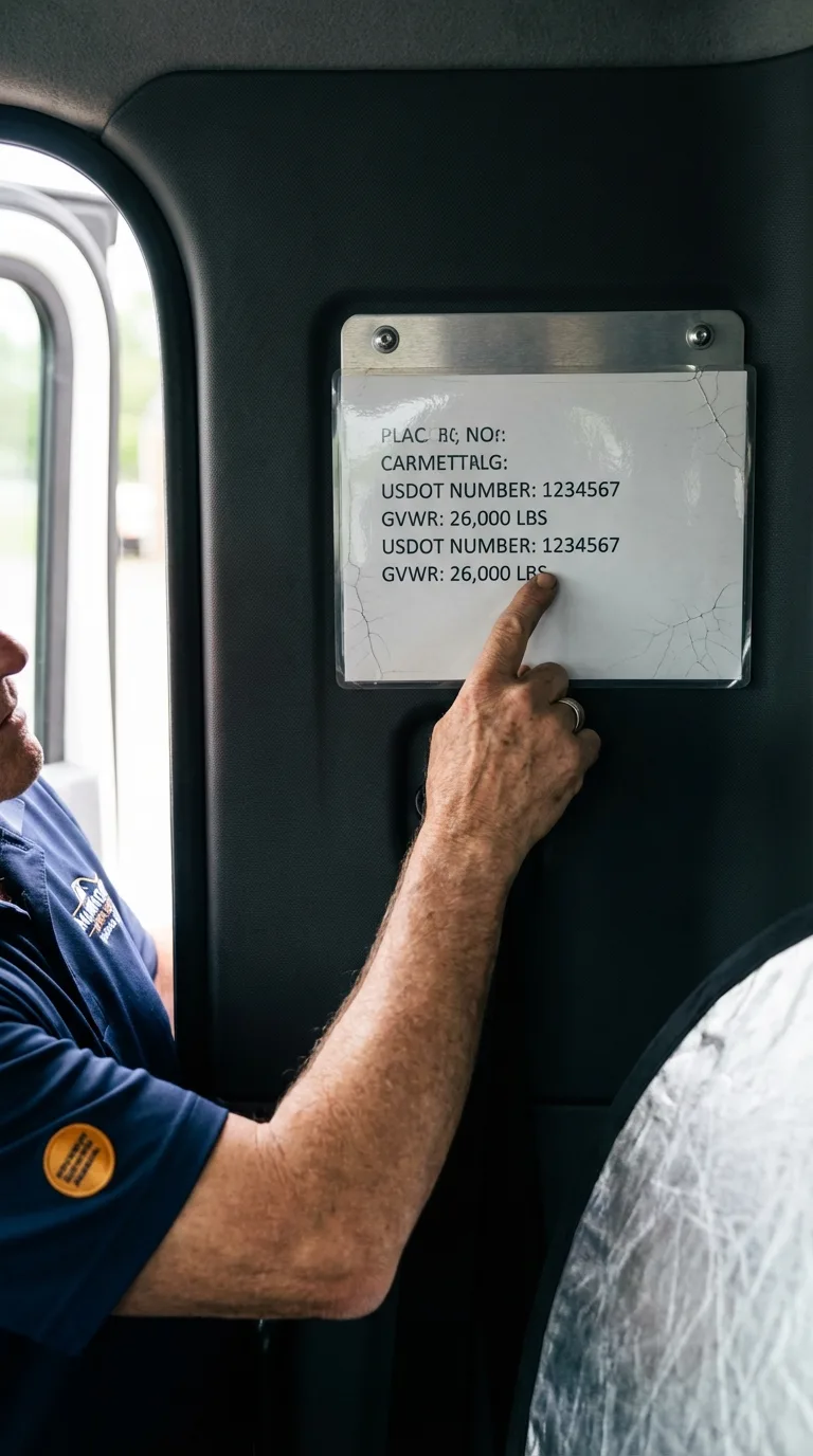 USDOT licensing placard verification in East Liverpool